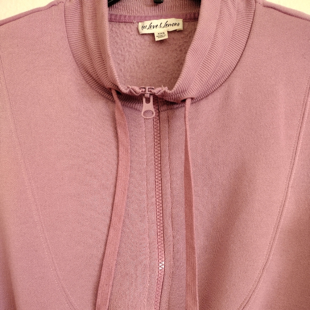 For Love & Lemons Mauve Cowl Neck Zip Up Jumpsuit With Pockets Size XXS - Picture 6 of 16